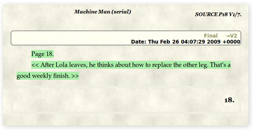 Machine Man serial, page 18, version 1